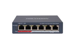 Hikvision 4 Port Fast Ethernet Unmanaged POE Switch DS-3E0106P-E/M(B)