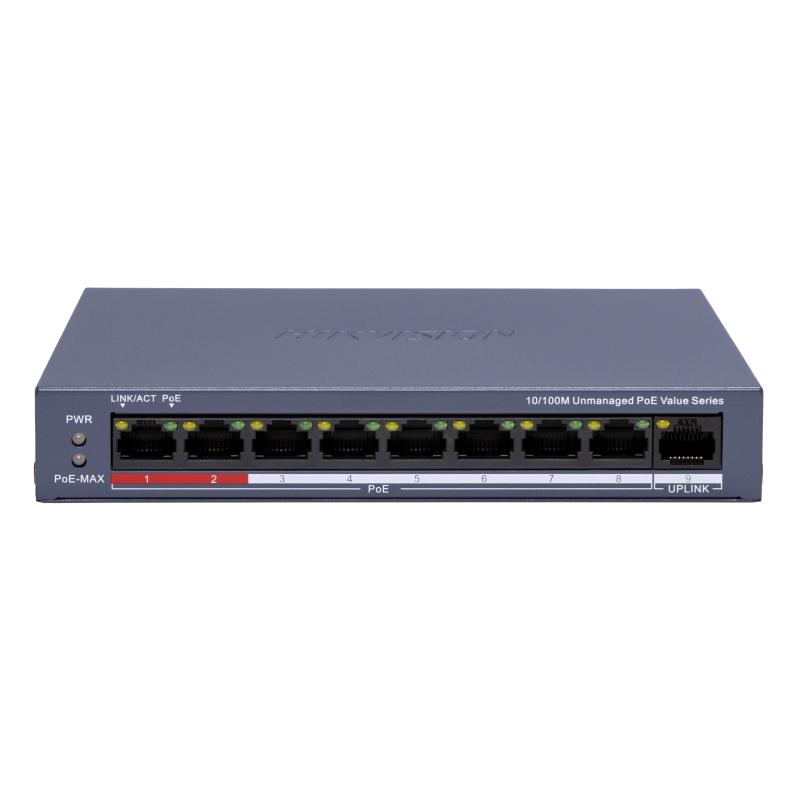 Hikvision 8 Port Fast Ethernet Unmanaged POE Switch DS-3E0109P-EM(C)
