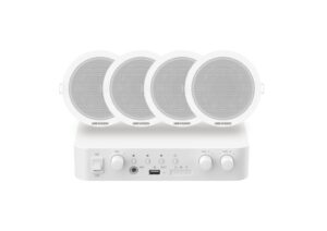 Hikvision Hybrid Audio Kit with 80W Network  Amplifier and 4* 6W Ceiling Speakers (DS-QAE1KA80206-4)